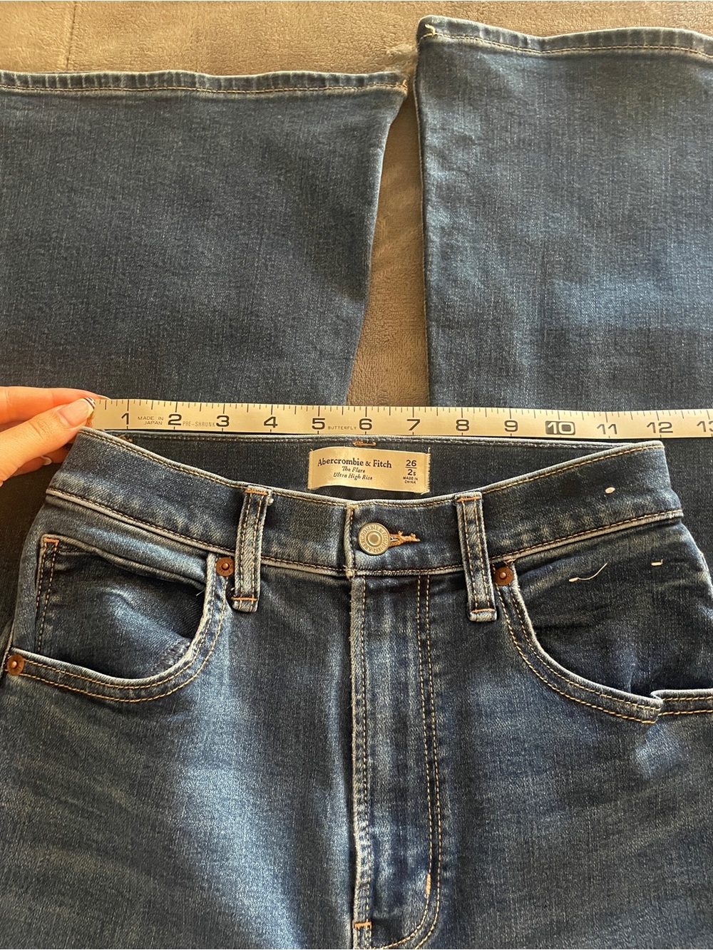 Abercrombie & Fitch Dark Blue Flare Jeans - Picture 2 of 5